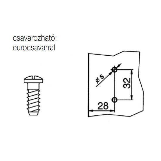 Pántalátét B2SGH39 csavarral 3mm normál Pántalátét B2SGH39 csavarral 3mm normál