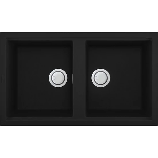 Elleci Best 450 gránit mosogató G40 Full Black 840x480mm