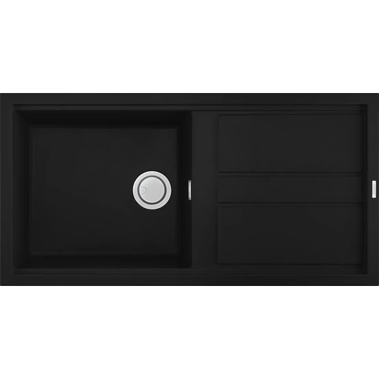 Elleci Best 480 gránit mosogató G40 Full Black 980x480mm
