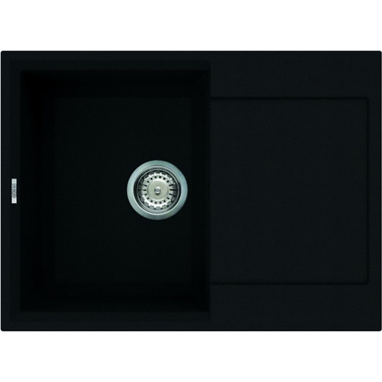 Elleci Easy 135 gránit mosogató G40 Full Black 660x480mm