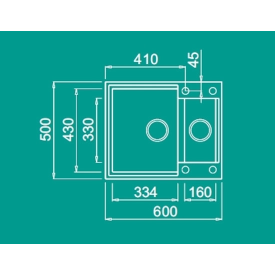 Elleci Easy 150 gránit mosogató G62 Bianco 580x480mm