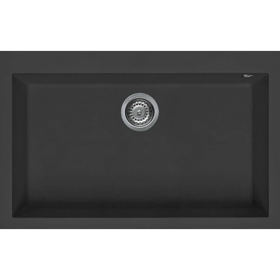 Elleci Quadra 130 gránit mosogató G59 Antracite 770x480mm