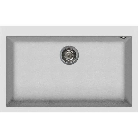 Elleci Quadra 130 gránit mosogató G68 Bianco Titano 770x480mm
