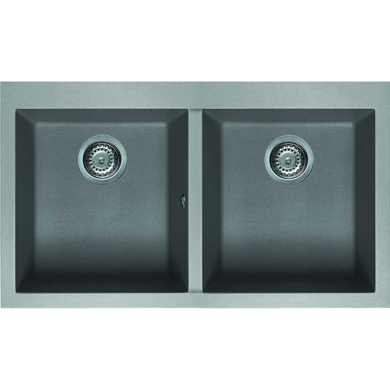Elleci Quadra 350 gránit mosogató G48 Cemento 760x480mm Elleci Quadra 350 gránit mosogató G48 Cemento 760x480mm