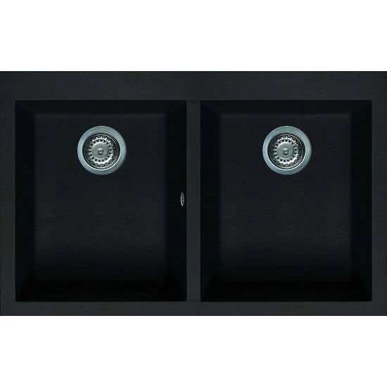 Elleci Quadra 350 gránit mosogató G59 Antracite 760x480mm