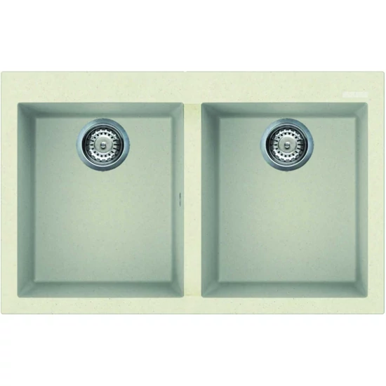 Elleci Quadra 350 gránit mosogató G62 Bianco Antico 760x480mm