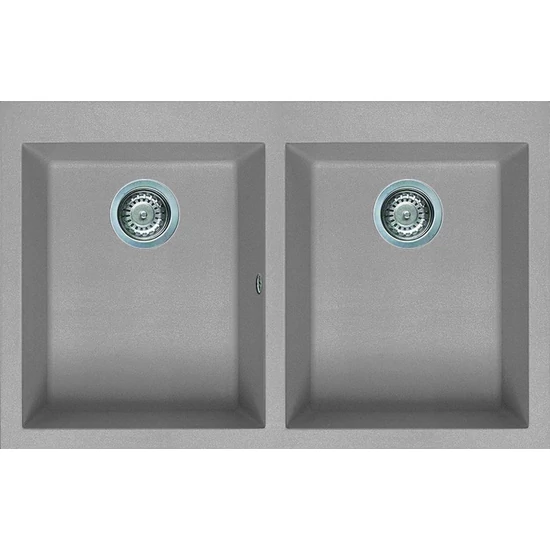 Elleci Quadra 350 gránit mosogató M79 Aluminium 760x480mm