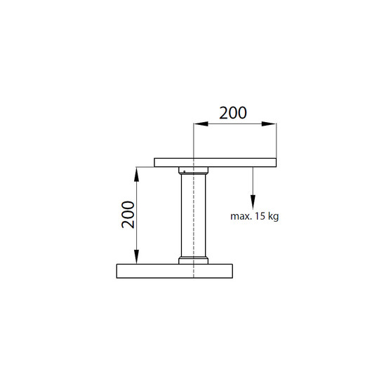 Pult tartó konzol E5803 Egyenes 50x200mm Króm