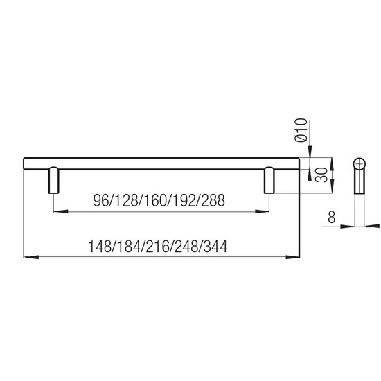 Fogantyú 1407-148 N1 ACÉL 96 Fogantyú 1407-148 N1 ACÉL 96