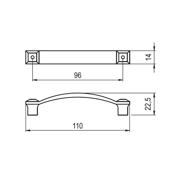 Fogantyú 1809-110 ZN21 96mm Nikkel