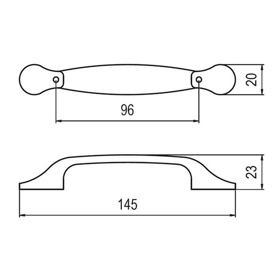 Fogantyú 1985-145 ZN31 96mm Antikolt réz