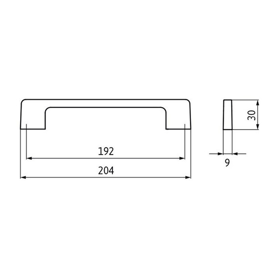 Fogantyú 2027-204ZN75 192mm Szálcsiszolt acél