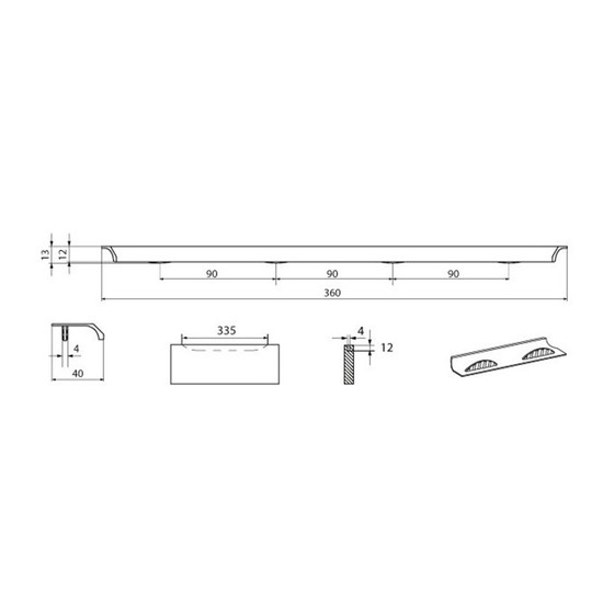 Fogantyú 2311-360ZN1 288mm Króm