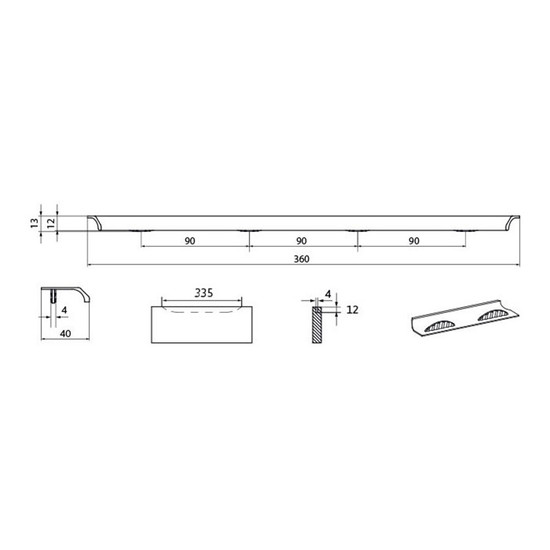 Fogantyú 2311-360ZN21 288mm Nikkel