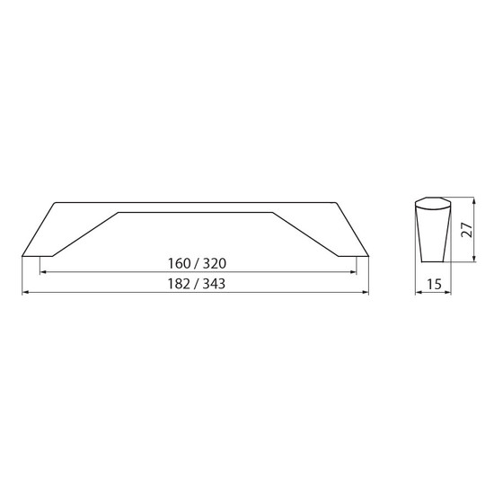 Fogantyú 2343-183ZN27 160mm Acél