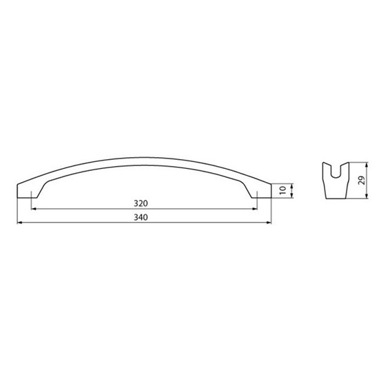 Fogantyú 2374-340ZN16 340mm Fekete Nikkel
