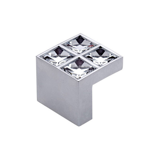Fogantyú 550-16 Matt aluminium-swarovski kristály 16mm