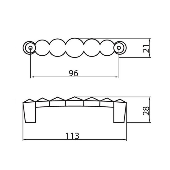 Fogantyú 633.096.KR02 96mm Swarowski kristály-Króm