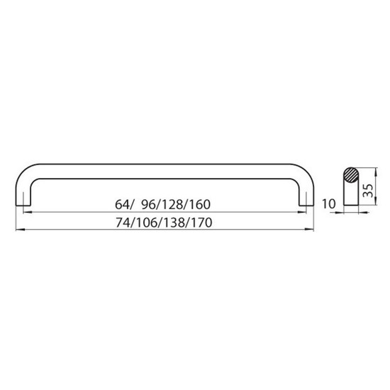 Fogantyú 901-170 N1 ACÉL ACÉL 160