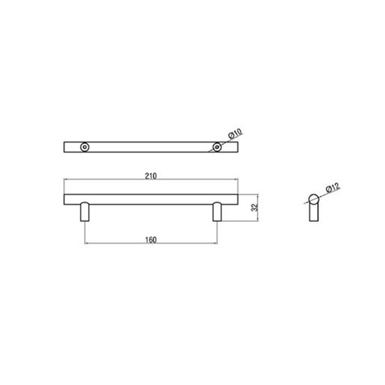 Fogantyú A001-160-210 160 Aluminium
