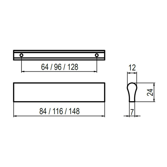 Fogantyú A008-096 116 96 Aluminium