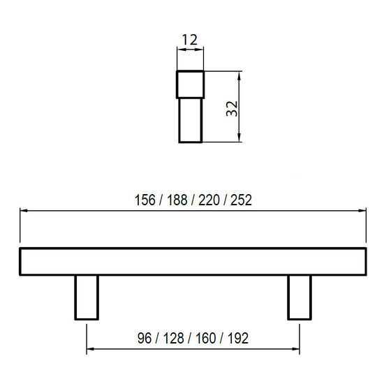 Fogantyú A026-192 192 Aluminium