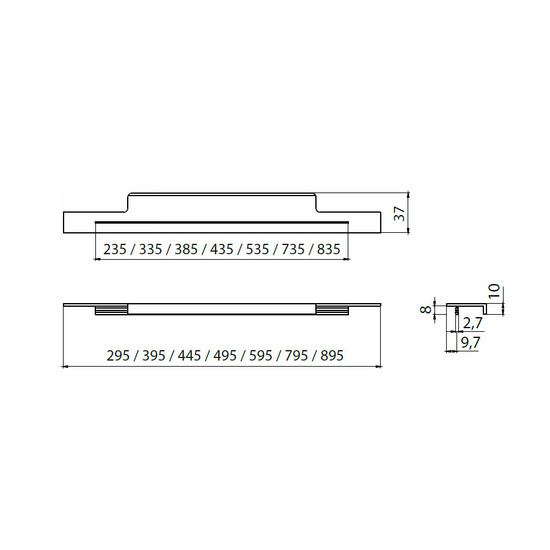 Fogantyú A027-495 495 Aluminium