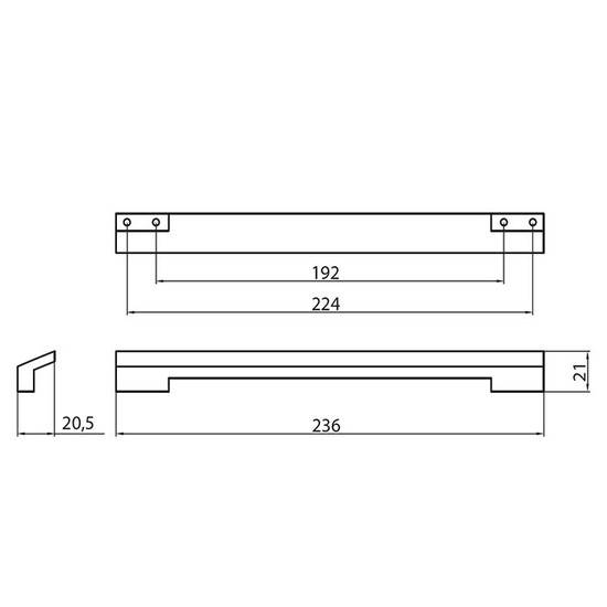 Fogantyú C323-11 192-224 Galvanizált nikkell