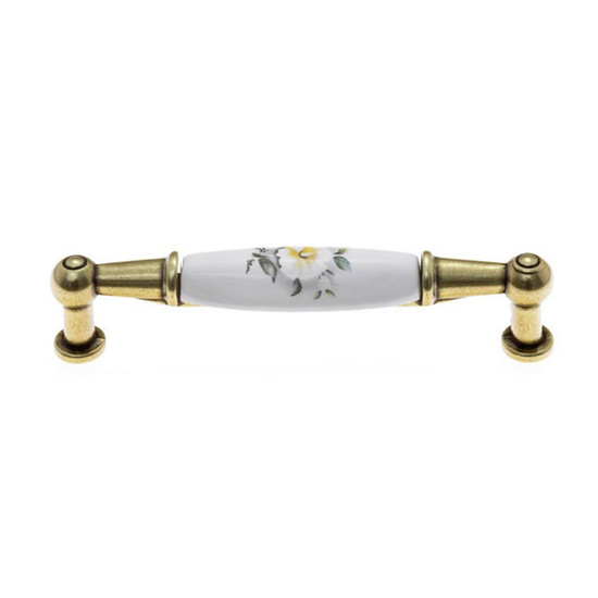 Fogantyú E038-96 96 Antik bronz-szürke virág porcelán