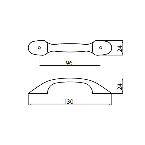 Fogantyú E045-96mm Fényes antikolt