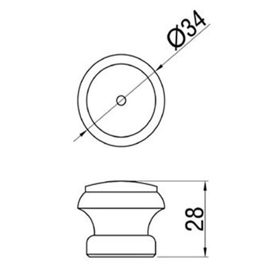Fogantyú F 114-34 Bükk Fa Gomb