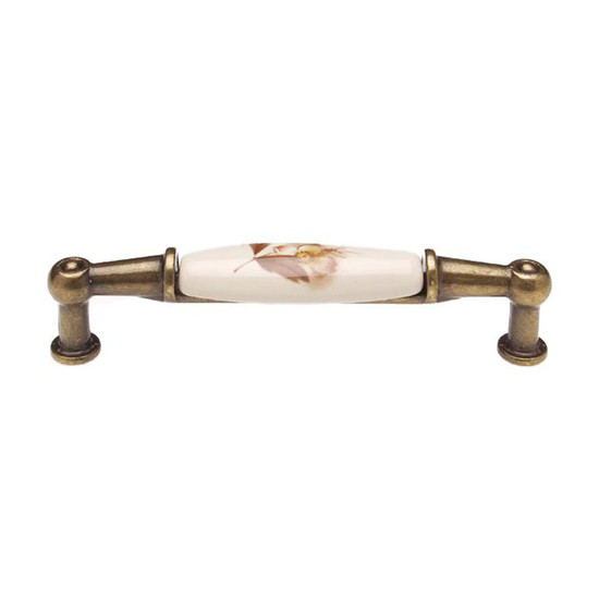 Fogantyú M01-01-02-04 96 Antik-bronz barna virág porcelán Fogantyú M01-01-02-04 96 Antik-bronz barna virág porcelán