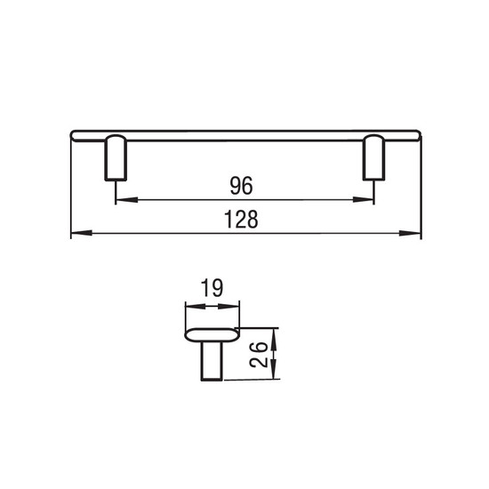 Fogantyú RF 1051-128 villa 96 Antik ezüst