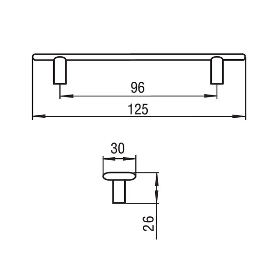 Fogantyú RF 1052-126 kanál 96 Antik ezüst