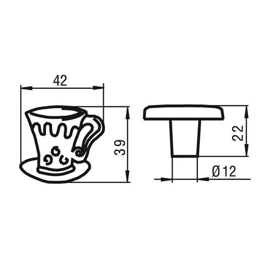 Fogantyú RF 1058-40 csésze Antik ezüst