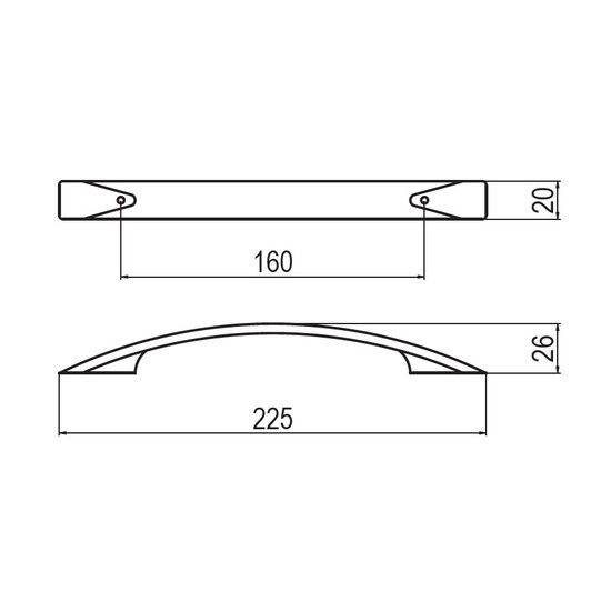 Fogantyú RF 154-160 160 Matt aluminium