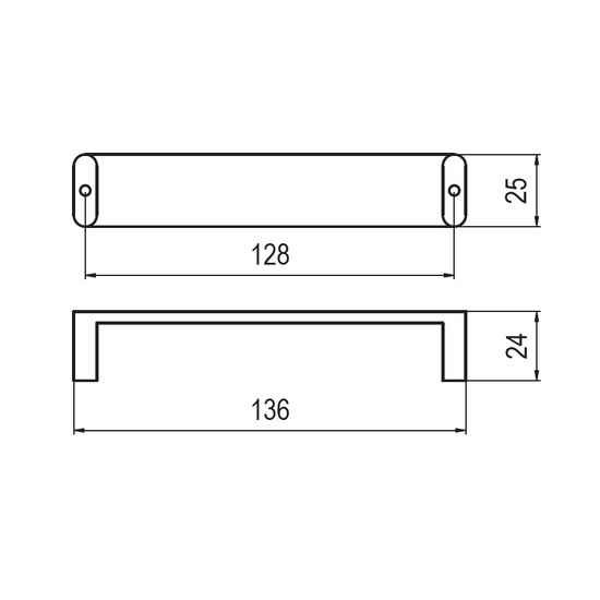 Fogantyú RF 169-128 128 Matt aluminium