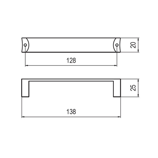 Fogantyú RF 180-128 128 Matt aluminium