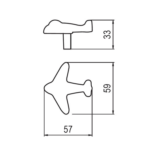 Fogantyú RF 1882-56 ZN50 Repülő gomb Antik ezüst