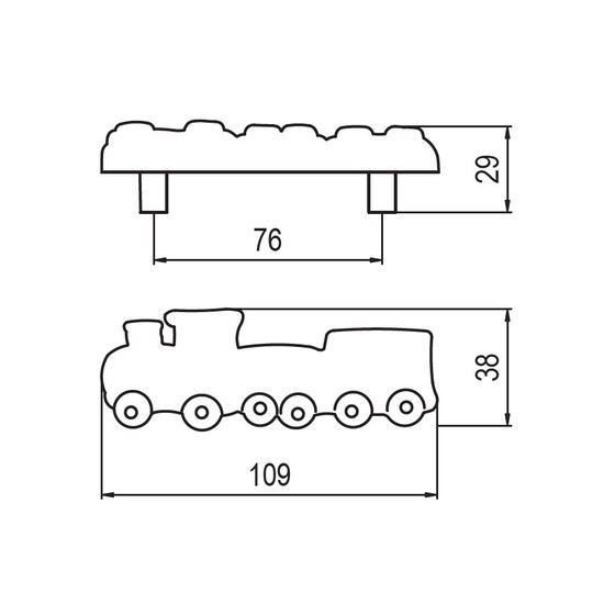 Fogantyú RF 1883-109 ZN50 Kisvonat 109 Antik ezüst