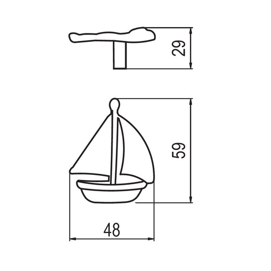 Fogantyú RF 1884-48 ZN50 Vitorlás gomb Antik ezüst