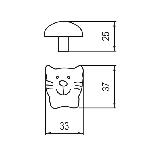 Fogantyú RF 1886-36 ZN50 Macska gomb Antik ezüst