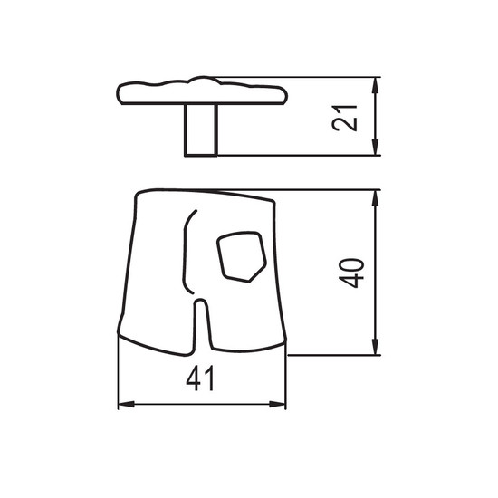 Fogantyú RF 1888-40 ZN50 Nadrág gomb Antik ezüst