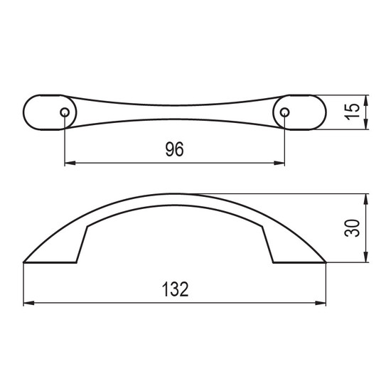 Fogantyú RF 916-135 96 Fekete nikkel