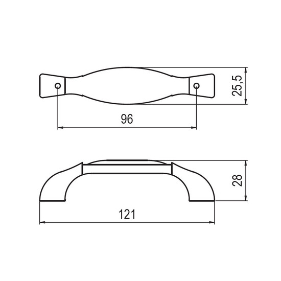 Fogantyú RF C1017-09-B 96 Antikolt ezüst-kék virág