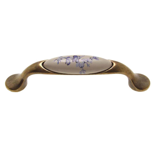 Fogantyú RF M10-01-25-04 96 Antik bronz-kék virággal