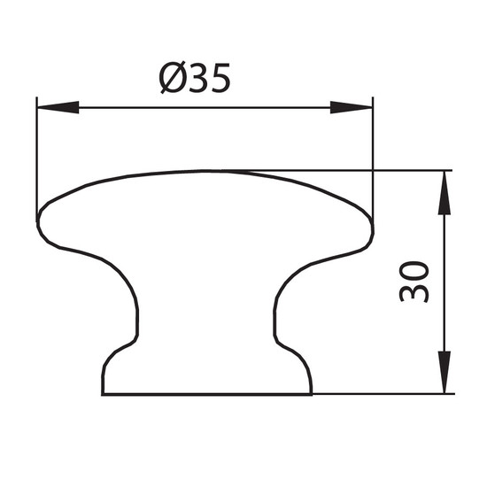Fogantyú S 579-35 Lakkozott Juhar Fa Gomb