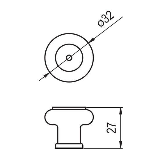 Fogantyú SM 447-32 FEHÉR MÜANYAG GOMB