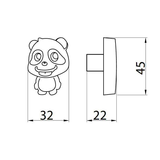 Fogantyú T-513 Fekete-fehér panda