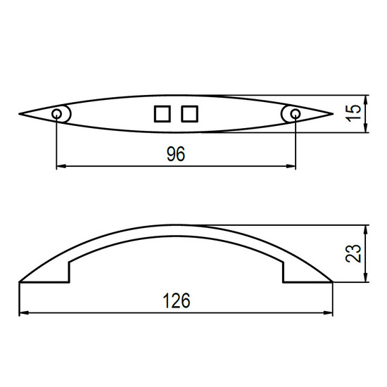 Fogantyú T241-96 Matt fekete